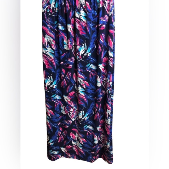 NEW Roz & Ali MultiColor Floral High Neck Sleeveless Maxi Dress Size 4 Petite - Picture 4 of 7